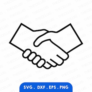 握手 SVG、DXF、EPS、PNG ファイル - ビニール カッティング ファイル、デジタル ファイル、ピース クリップアート、クリカット、シルエット カメオ、即時ダウンロード