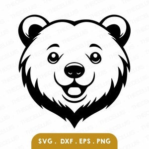 BEER gezicht Svg, dxf, eps, png-bestand - vinyl snijden bestand, dierlijk portret digitaal bestand, wildlife clipart, Cricut, silhouet, Instant Download