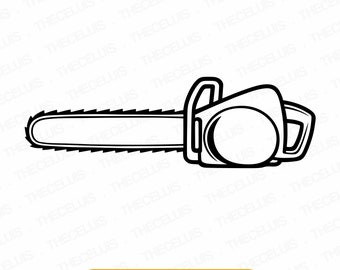 CHAINSAW Svg, Dxf, Eps, Png File -Vinyl Cutting File, Wood Cutting Digital File, Motorized Saw Clipart, Cricut, Silhouette, Instant Download