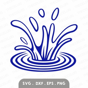 WATER SPLASH Svg, Eps, Dxf, Png Files - Vinyl Cutting Wet Engraving Scatter Water Clipart Water File for Cricut Silhouette, Instant Download