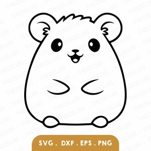 Hamster Svg, Eps, Dxf, Png File - Vinyl Cutting File, Pet Digital File, Animal Clipart, Cricut, Silhouette Cameo, Instant Download