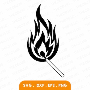 Burning Match SVG: Matchstick Clipart for Cricut, Silhouette (Digital Download)
