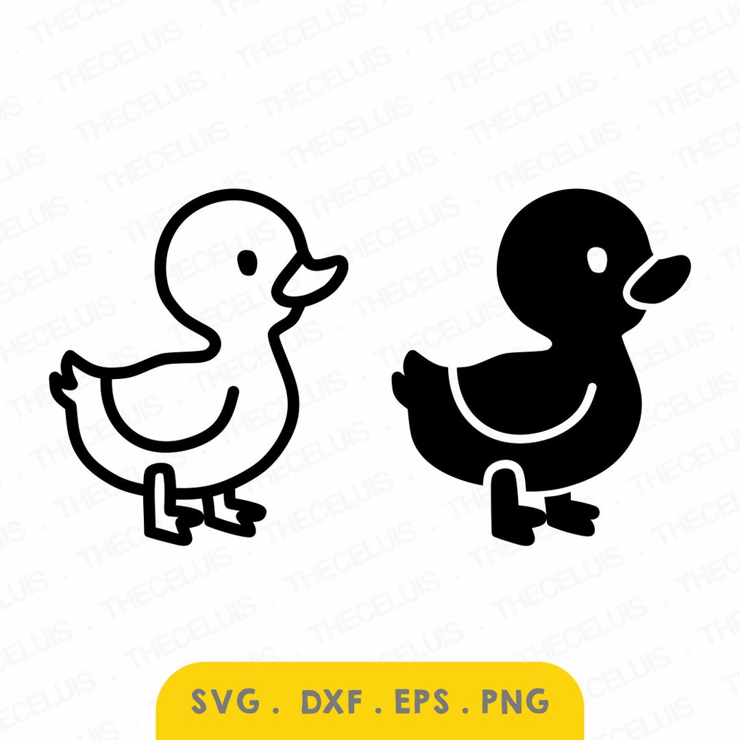 Entlein SVG PNG DXF Dateien: Kleine Ente Clipart zum Schneiden ...