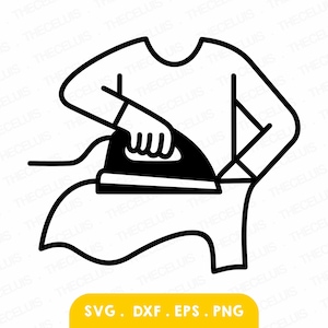 IRONING Svg, Eps, Dxf, Png Files - Vinyl / Sticker Cutting File, Housekeeping, Laundry Clipart, Cricut, Silhouette Cameo, Instant Download