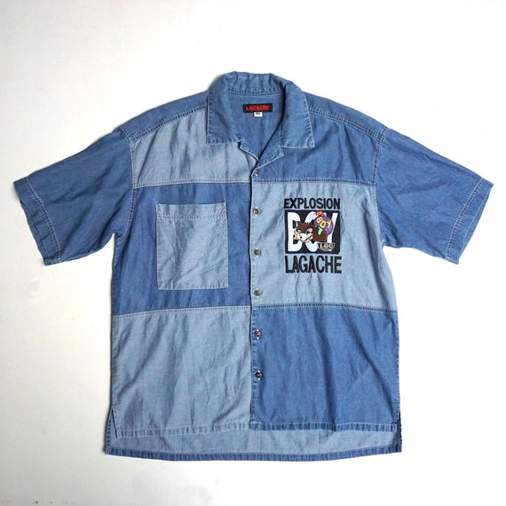 LAGACHE Oversized Patchwork Denim Shirt