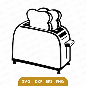 Toaster SVG File: Kitchen Clipart, Vinyl Cutting File (Digital Download)