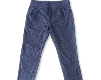 Navy Blue Lace Trousers - Japan Brand