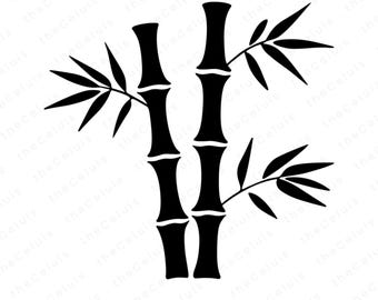 Archivos SVG PNG de bambú: Imágenes prediseñadas de plantas para Cricut y Silhouette (descarga instantánea)