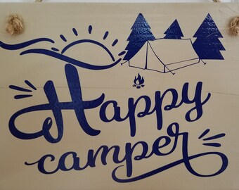 Wooden Happy Camper Sign