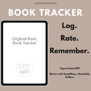 Basic Book Tracker | Digital Reading Log PDF for GoodNotes, Notability & Print
