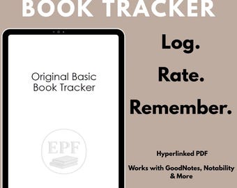 Basic Book Tracker | Digital Reading Log PDF for GoodNotes, Notability & Print