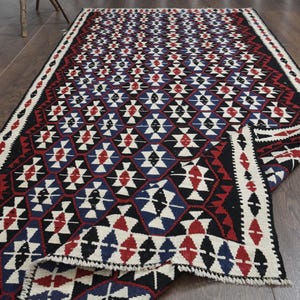 Handvävd kelimmatta, vintage turkisk ullmatta 96 x 200 cm bild 1