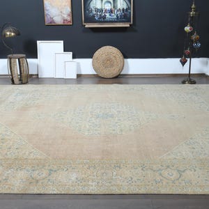 Oversized Orange Persian Rug, Vintage Wool Handmade Carpet (9'8x12'3ft) image 10