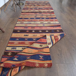 2&#39;6x10 ft, COLORFUL KILIM RUNNER, Vintage Rug, Turkish Rug, Anatolian Runner Rug, Handmade Rug Rug, Hallway Rug, Kitchen Wool Rug, 3x10 Rug