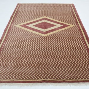 6&#39;4x9&#39;1 ft, PINK DECOR RUG, Rugs For Living Room, Pink Vintage Rug, Kitchen Throw Rug, Floor Pink Beige Colors, Decor Minimalist Rug, Star