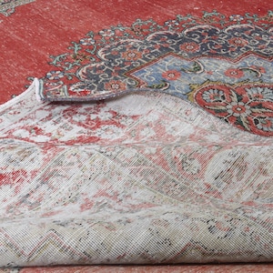 9&#39;5x12&#39;6 ft, OVERSIZED PERSIAN RUG, Living Room Rug, Large Area Rug, Home Decor, Vintage Persian Rug, Oushak Wool Handmade Red 10x13 Rug
