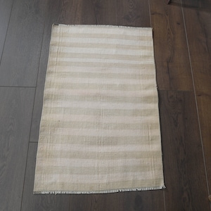 1.7x2.7 ft, STRIPED BATH MAT, Vintage Turkish Rug, Mini Decor, Wool Rug, Orange Beige, Etsy, Small Rug, Kitchen Rug, 2x3 Rug, Mini Small Rug