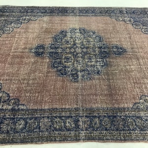 7.7x9.9 ft, TURKISH AREA RUG, Anatolian Rug, Handmade Rug, Vintage Area Rug, 8x10 Area Rug, Oushak Area Rug, Bohemian Rug, Neutral Wool Rug