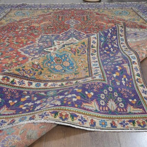 9&#39;6x12&#39;6 ft, ORANGE MINIMALIST DECOR, Vintage Rug, Decor Wool Rug, Home Decor Rug, Turkish Rug, Oversized Rug, 10x13 Rug, Large Rug, Star