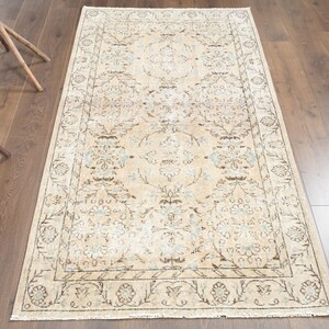 4x7 Vintage Rug, Turkish Rug, Orange Rug, Area Rug, Anatolian Oushak Rug, Living Room Rug, Bedroom Rug, Antique Rug, Home Decor, 3&#39;6&quot;x6&#39;7&quot;