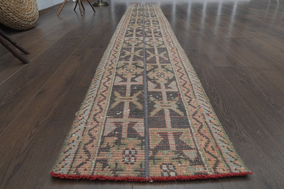 カラフル57×161✳︎パッチワーク　ランナー　ロング　トルコヴィンテージラグ 65×114 パッチワーク ピンク オリエンタルな柄 トルコヴィンテージラグ