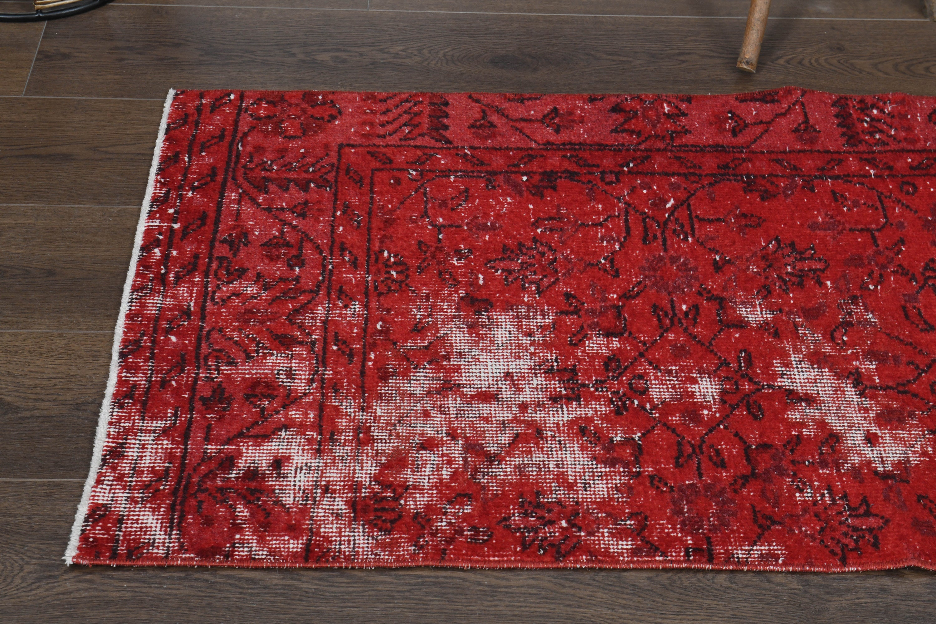 2'3x9'4フィート、レッドトルコ製ランナー、ウールラグ