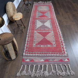 3&#39;1x10&#39;6 ft, HERKI RUNNER RUG, Vintage Turkish Oushak Rug, Hallway, Entryway, Kitchen Rug, Wool Rug, Home Decor, 3x11 Rug, Pink Beige Runner