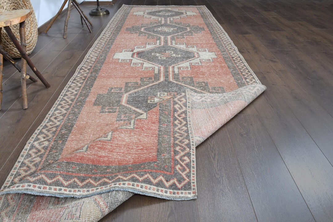 Handmade Turkish Runner Rug, Wool & Cotton, 4x12 Ft - Etsy