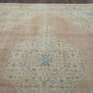 Oversized Orange Persian Rug, Vintage Wool Handmade Carpet (9'8x12'3ft) image 9