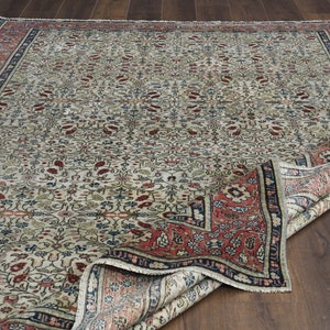 6x9 FLORAL BEIGE RUG, Turkish Area Rug, Vintage Rug, Bedroom Rug, Living Room Rug, Large Rug, Floral Rug, Modern Rug, Home Decor, Area Rug