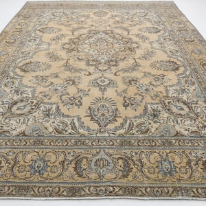 9.4x12.7 ft, OVERSIZED PERSIAN RUG, Living Room Rug, Home Decor, Orange Blue Rug, Handwoven Wool Rug, Antique Rug, 9x13 Area Rug, Washable