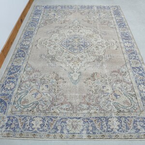 6.7x10.4 ft, VINTAGE OUSHAK RUG, Turkish Handwoven Rug, Wool Rug, Area Rug, Neutral Rug, Large Rug, Anatolian Rug, 7x10 Rug, Washable Rug