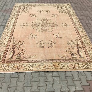 8.5x11.9 ft, ANTIQUE WOOL RUG, Turkish Rug, Area Rug, Vintage Rug, Oushak Rug, Floor Rug, Wool Rug, Large Rug, Bohemian Rug, 9x12 Rug, Star