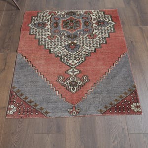 2'9x3'4 ft, MOTIF SMALL RUG, Turkish Rug, Vintage Oushak Rug, Wool Rug, Kilim Rug, Antique Rug, Kitchen Rug, Star Rug, Motif's Rug, 3x3 Rug
