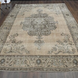 9&#39;8x12&#39;7 ft, LUXURY OVERSIZED RUG, Vintage Turkish Rug, Oushak Rug, Large Rug, Wool Rug, Vintage Rug, 10x13 Rug, Decor Rug, Star Rug, Decor
