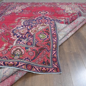 9&#39;3x13 ft, PERSIAN OVERSIZED RUG, Pink Purple Area Rug, 9x13 Area Rug, Living Room Rug, Home Decor, Oriental Rug, Large Rug, Eclectic Rug