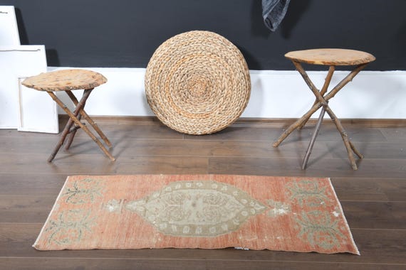 77×200 \"Frost falls\" ViNTAGE TURKiSH RUG Vintage Turkish Distressed Carpet - 6'7 x 9'10 - 200 x 301 cm