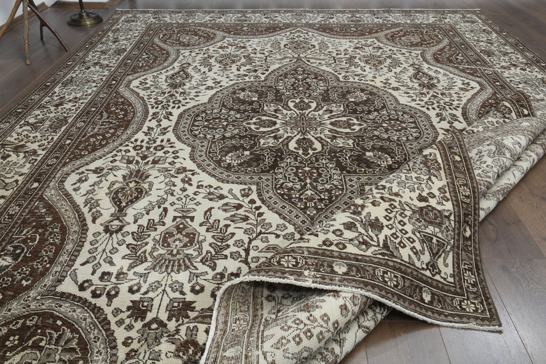 9'4x12'8 Ft, LUXURY AREA RUG, Vintage Persian Rug, Turkish Rug