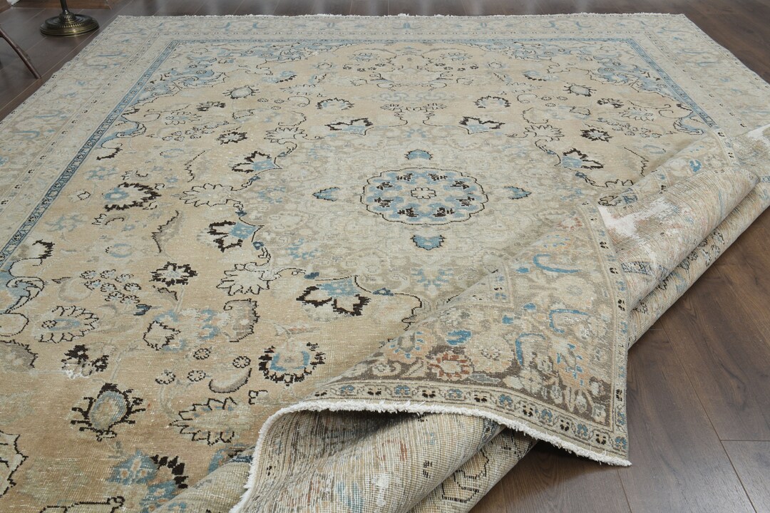 8'9x11'7 Ft, LUXURY PERSIAN RUG, Orange, Vintage Turkish Rug, Oushak