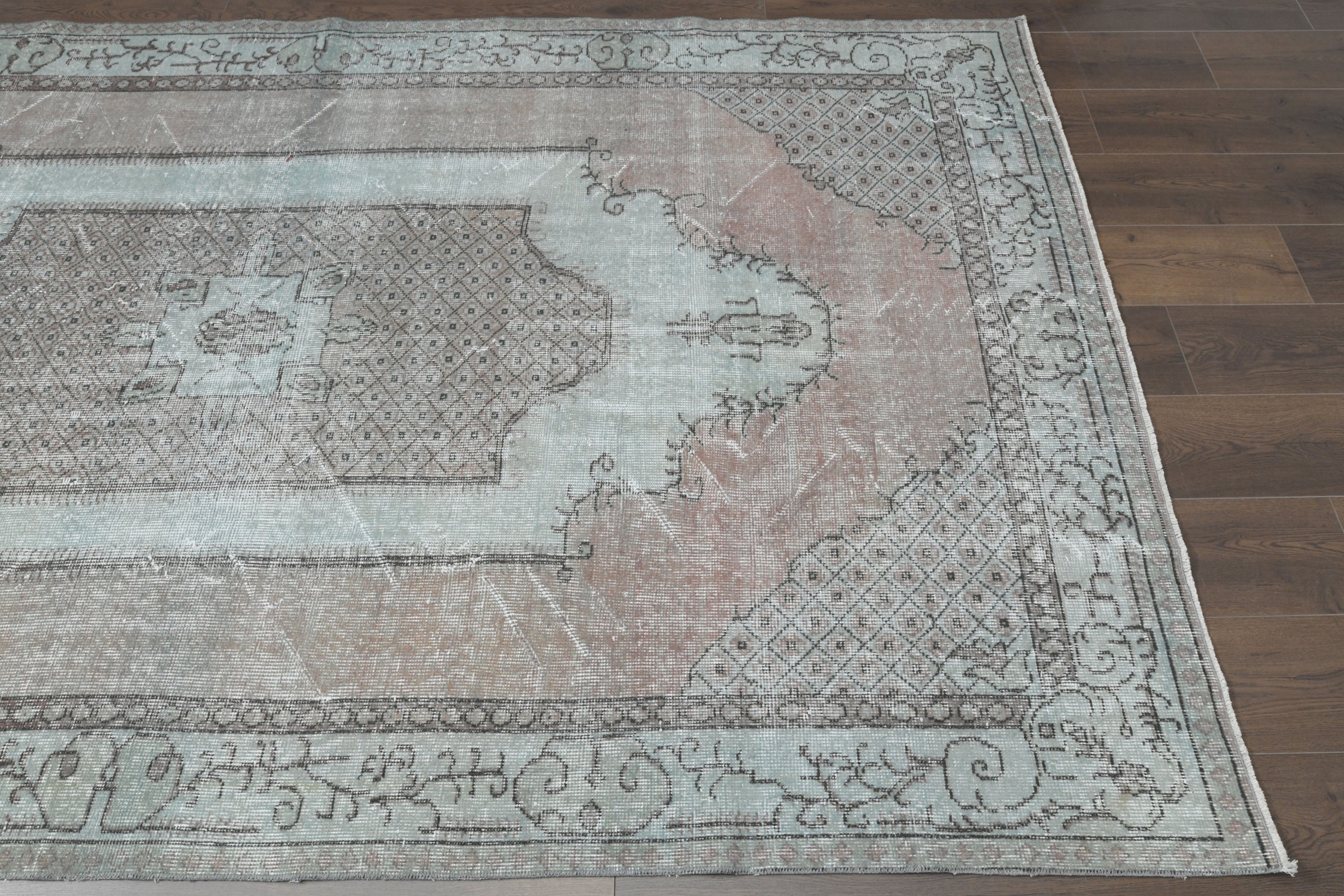 Vintage Turkish Wool Rug, 5.6x9.9 Ft, Handmade Neutral Decor - Etsy