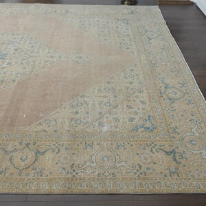 Oversized Orange Persian Rug, Vintage Wool Handmade Carpet (9'8x12'3ft) image 6