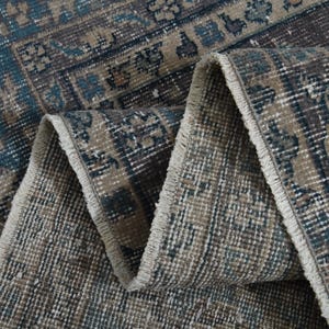 6'6x9'7 ft, GRAY ORIENTAL RUG, Turkish Rug, Vintage Rug, Oushak Rug, Wool Rug, Handmade Rug, Area Rug 7x10, Rugs For Living Room, Gray Blue