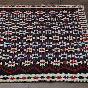 Handvävd kelimmatta, vintage turkisk ullmatta 96 x 200 cm bild 4