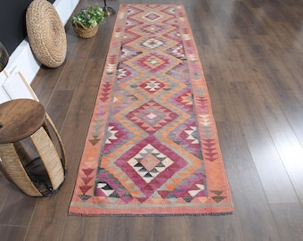 Vintage Oushak hallmatta, eklektisk turkisk löpare (90x310 cm)