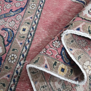 9&#39;4x12&#39;6 ft, VINTAGE PINK RUG, Oversized Handmade Rug, Rug For Living Room, Home Decor, Persian Wool Rug, Large Rug, Area Rug 9x13, Oriental