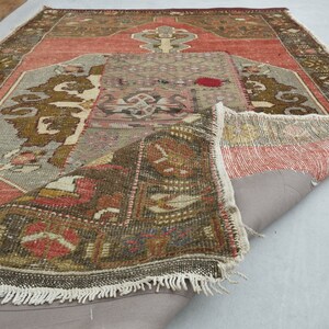 3.9x6.8 ft, FADED SHABBY DECOR, Wool Rug, Turkish Area Rug, Floor Rug, Antique Rug, Vintage Rug, Bohemian Rug, 4x7 Area Rug, Home Decor