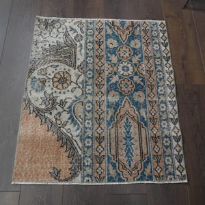 2.6x3.1 ft, PATCHWORK BATH MAT, Vintage Turkish Rug, Mini Decor, Wool Rug, Colorful, Small Rug, Kitchen Rug, 3x3 Rug, Mini Small Rug, Star