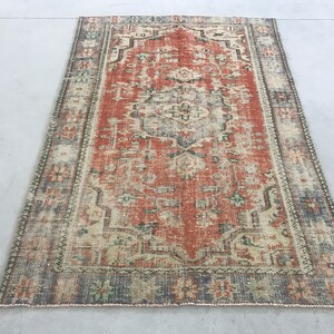 5x7.4 ft, TURKISH VINTAGE RUG, Oushak Rug, Wool Rug, Handmade Rug, Area Rug 5x7, Living Room Rug, Home Decor, Large Rug, Modern Rug, Star