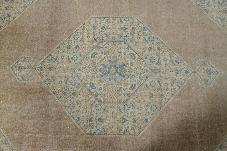 Oversized Orange Persian Rug, Vintage Wool Handmade Carpet (9'8x12'3ft) image 7