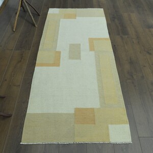 2&#39;6x6&#39;1 ft, MINIMALIST DECOR, Oushak Runner Rug, Turkish Runner Rug, Antique Rug, Vintage Rug, Small Rug, Wool Rug, 3x6 Rug, Small Runner